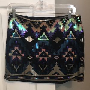 Express Beaded Aztec skirt